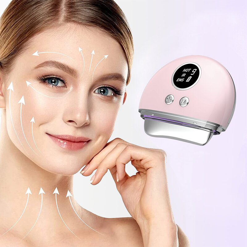 Electric Guasha Scraping Manufacturer - EMS Body Care LED Lights Heated Face Neck and Back Multi Functional