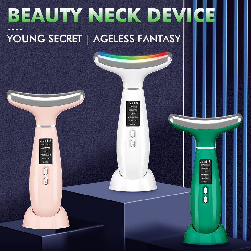 Neck Face Massager Manufacturer - Firming Wrinkle Removal Tool Double Chin Reducer 4 Color Modes