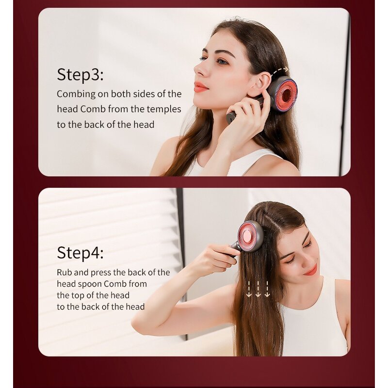 Hair Growth Device Manufacturer - 2024 New Trending Electric Head Comb Led Red Blue Light