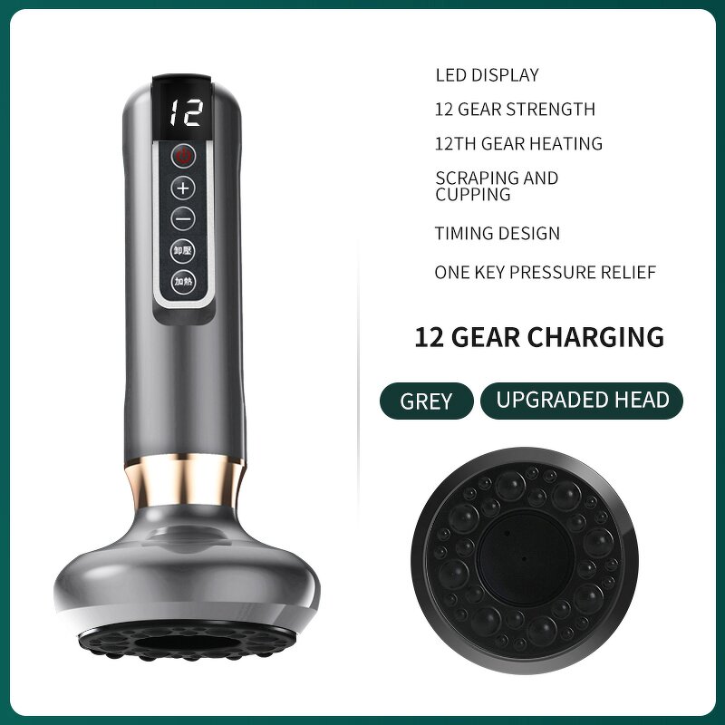 Electric Guasha Massager Manufacturer - Slimming Vacuum Cupping Black Bianstone with 12-stage Heating