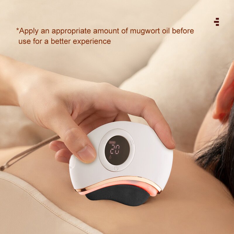 Electric Stone Needle Guasha Manufacturer - Usb Rechargeable Handheld Portable Body Back Care White