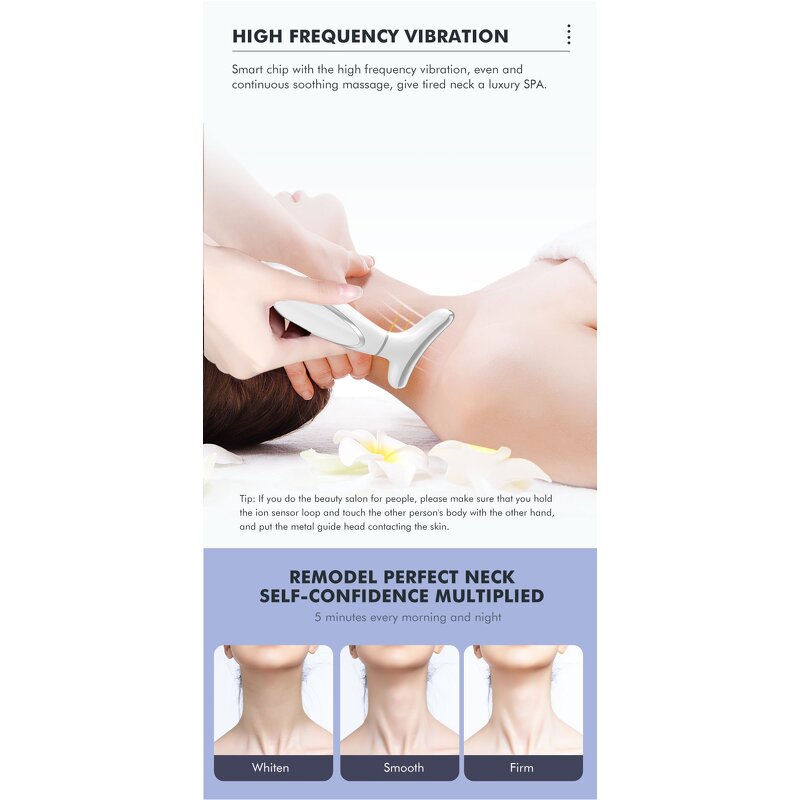 Neck Face Massager Manufacturer - Firming Wrinkle Removal Tool Double Chin Reducer 4 Color Modes