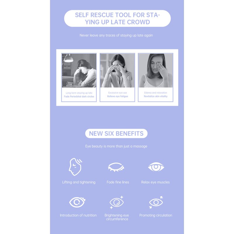 Eye Massager Manufacturer - OEM Vibration Led Red Light Therapy Anti-aging Micro-current EMS