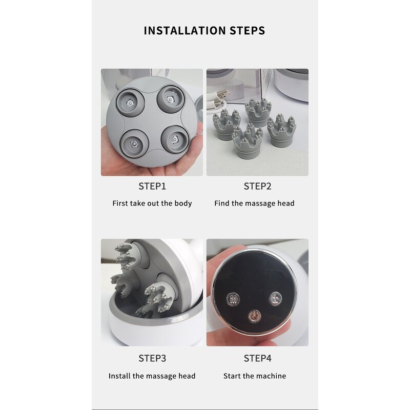 Head Scalp Massager Manufacturer - Portable Rechargeable Silicone Smart Electric Wireless Pet