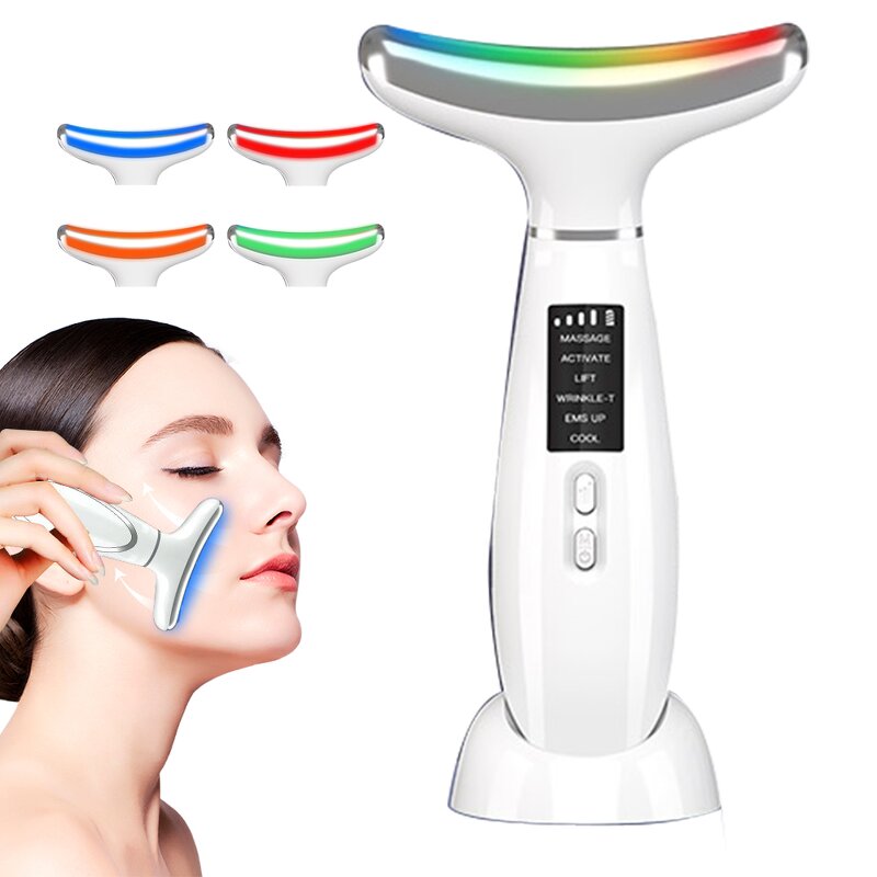 Neck Lifting Massager Manufacturer - New Product 4 Colors Led Light Anti-aging Wrinkle