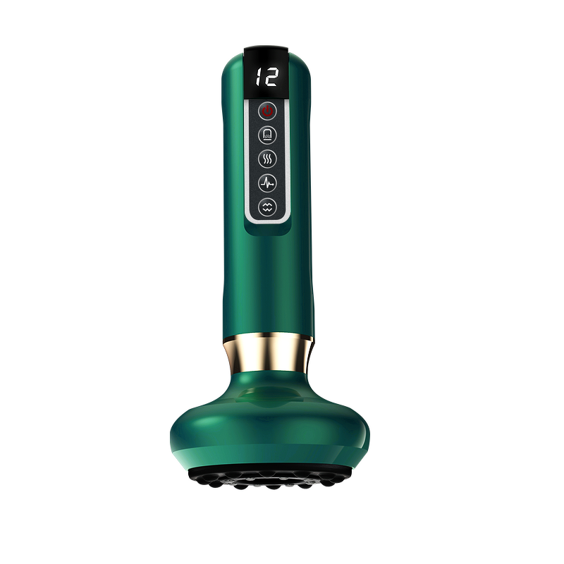Electric Guasha Massager Manufacturer - 2024 Hot Green LED Stone Hand Back Body Therapy Heating