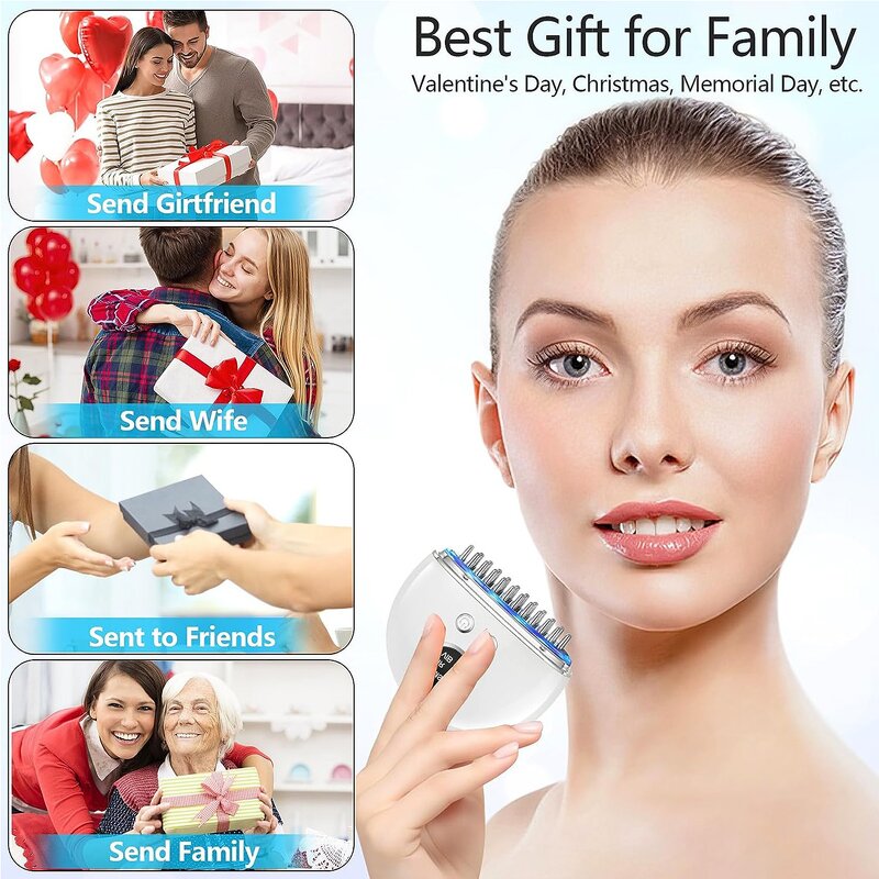 Electric Guasha Head Comb Manufacturer - Usb Rechargeable LED Display Vibratory Red Light Holiday Gift