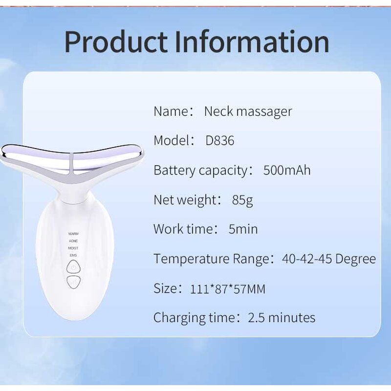 Face and Neck Massager Manufacturer - Ems Four-Color Light Anti-Wrinkle Youthproof Factory Direct