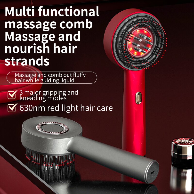 Scalp Massage Brush Manufacturer - Red Blue Light Therapy Vibrating Oil Spray Hair Growth