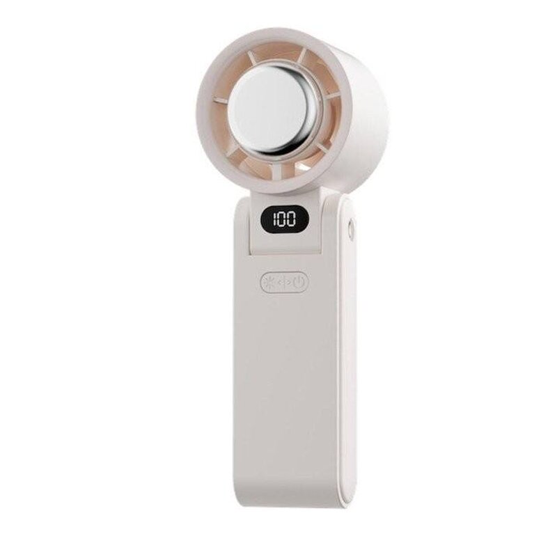 Digital Display Fan - Rechargeable Foldable Table High Speed Custom Logo Handheld Tool