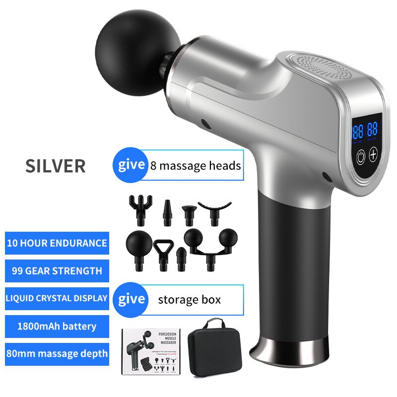 Sports Massage Gun - 99 Speed LCD Screen 10 Hours Working Time Fitness Tool