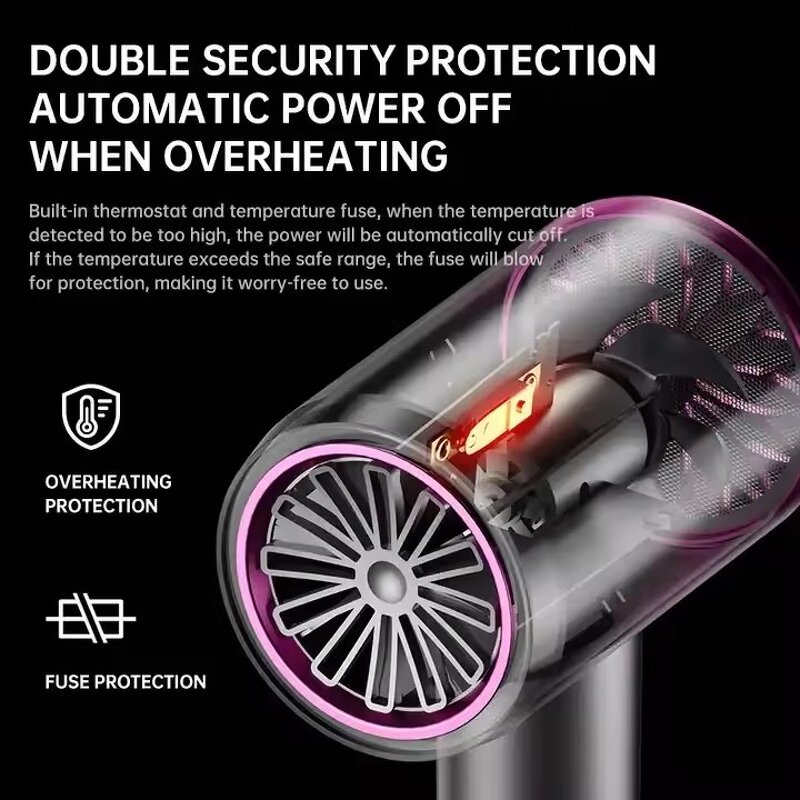 Salon Hairdryer - Professional 2000W Negative Ion Brushless Aroma Diffuser Tool