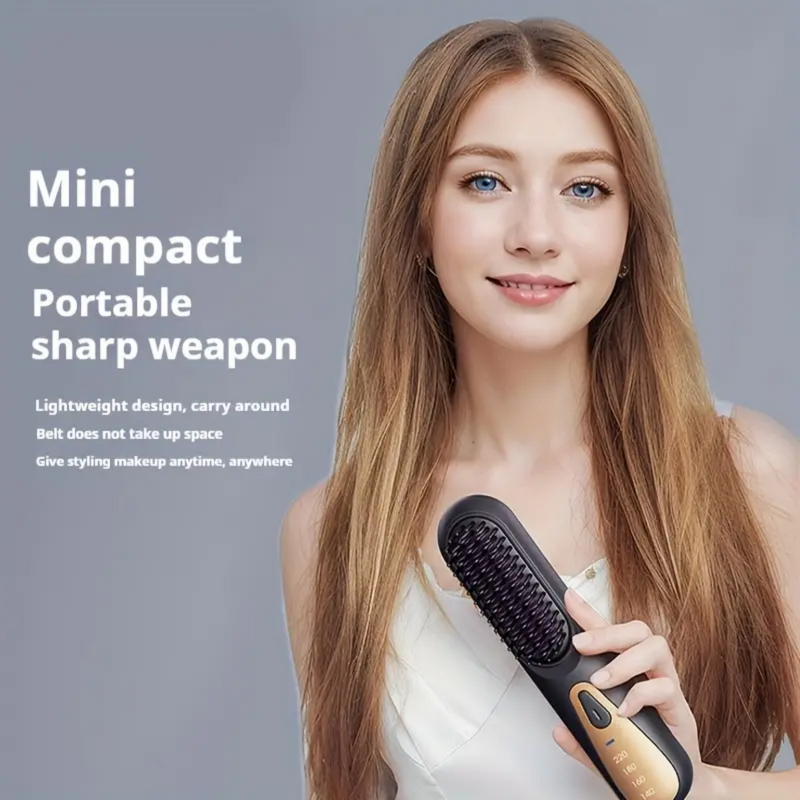 Ionic Hair Straightener - Wireless Professional Electric Heating Brush Hot Styling Tool
