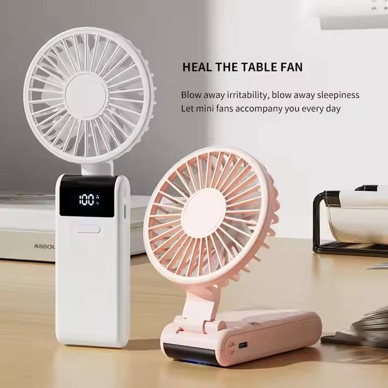 Ultra-Thin Handheld Fan - Foldable Stand Rechargeable Mini Personal Air Cooling Tool