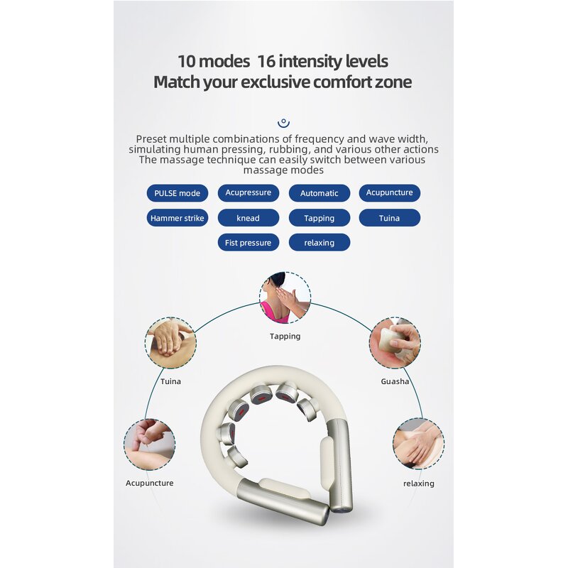 Intelligent Neck Massager - YOUMAY Non-magnetic Pulse Temperature Control Soothing Tool