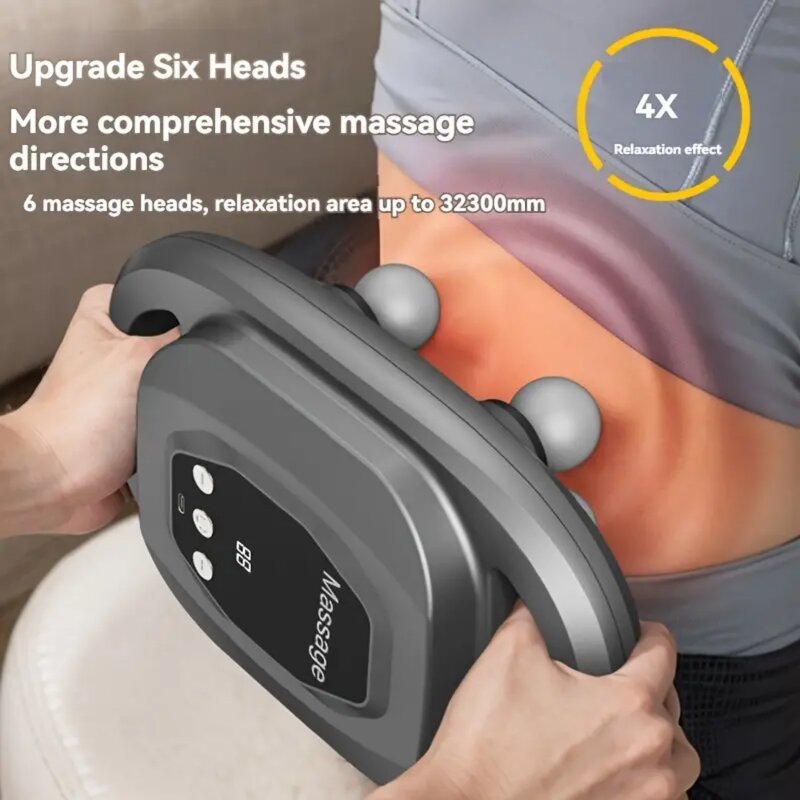 Six Head Massage Gun - Professional Infrared LED Display Deep Tissue Muscle Tool