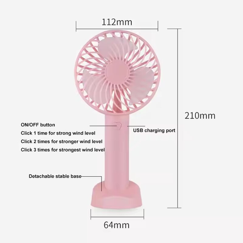 USB Mini Fan - Portable Air Cooling Rechargeable Low Noise Custom Logo Office Tool