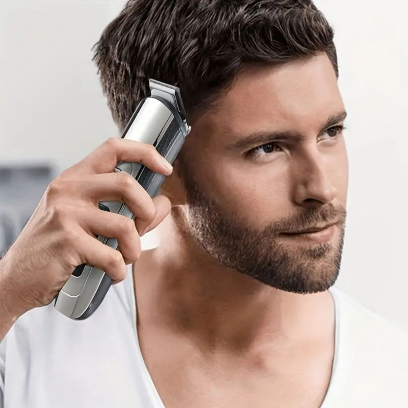 6-in-1 Hair Trimmer - USB Charging Beard Body Nose Ears LCD Monitor Grooming Set