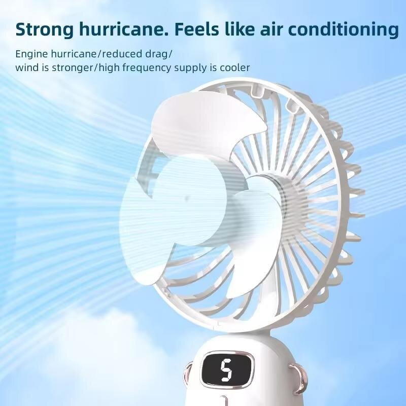Hanging Neck Fan - Charging Phone Holder Digital Display Portable Outdoor USB Tool