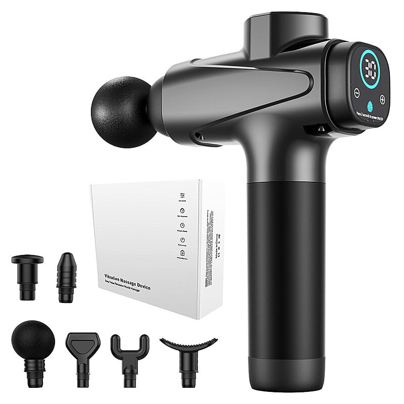 30 Speed Massage Gun - Sports Vibration LCD Booster Percussion Muscle Fascia Tool