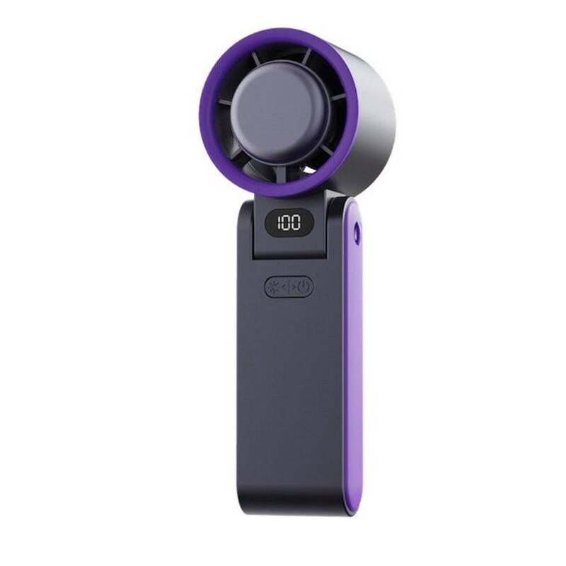 Digital Display Fan - Rechargeable Foldable Table High Speed Custom Logo Handheld Tool