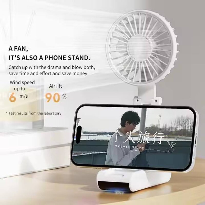 Ultra-Thin Handheld Fan - Foldable Stand Rechargeable Mini Personal Air Cooling Tool