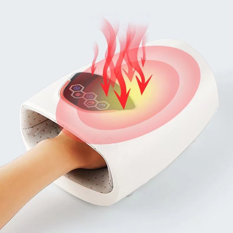 Electric Hand Massager - Therapy Acupressure Rechargeable Vibrating Heat Compression Tool