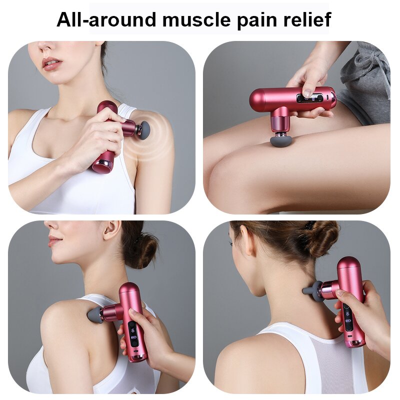 Mini Brushless Massage Gun - Portable LCD Cordless Aluminum Home Use Elastic Band