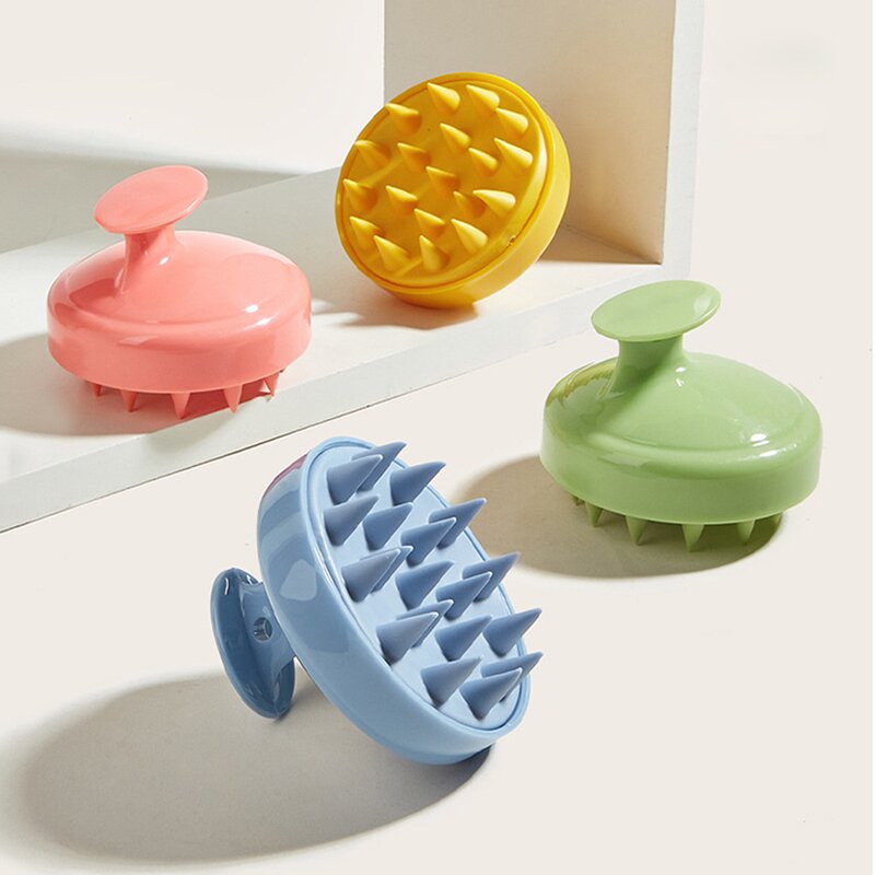 Silicone Hair Brush - Wet Dry Scalp Cleaning Adult Baby Soft Household Bath Care Tool