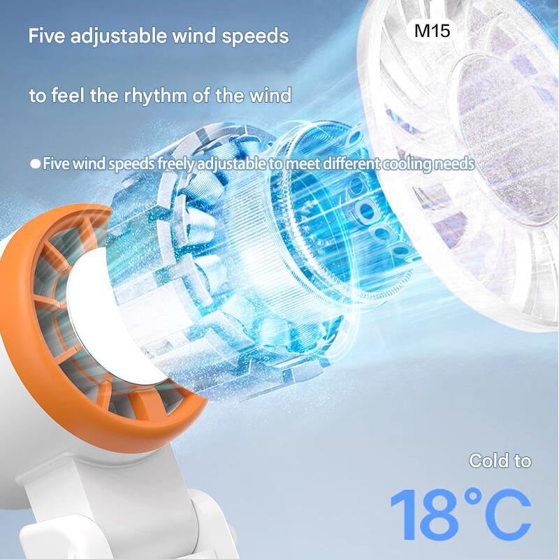 Bladeless Handheld Fan - 2025 High Speed Rechargeable Rotatable Folding Travel Tool