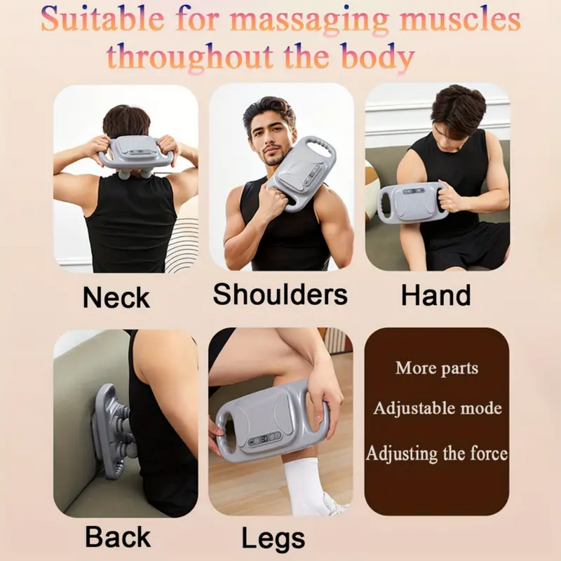 4-Head Fascia Gun - Brushless 1200-3200 RPM 2000mAh Professional Massage Tool