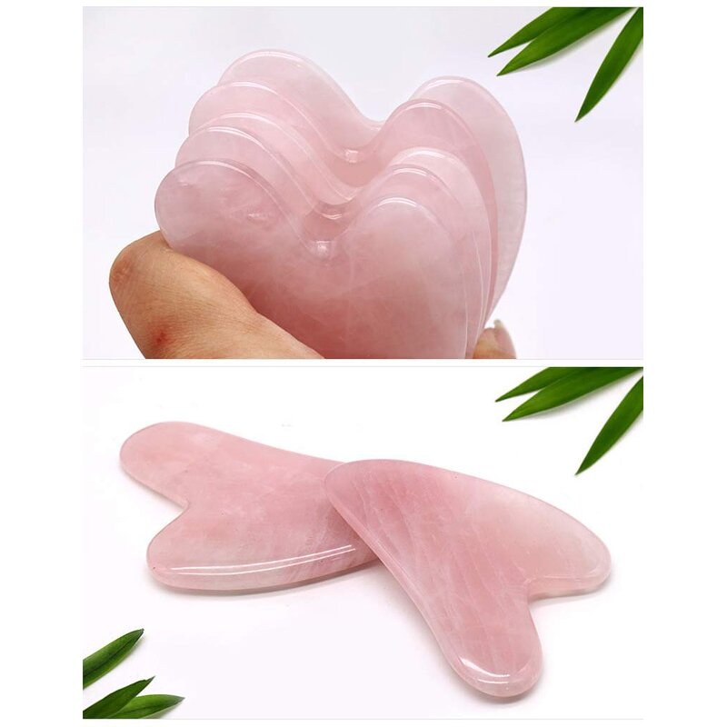 Rose Quartz Gua Sha Board - Pink Jade Stone Scraping Beauty Personal Care Tool