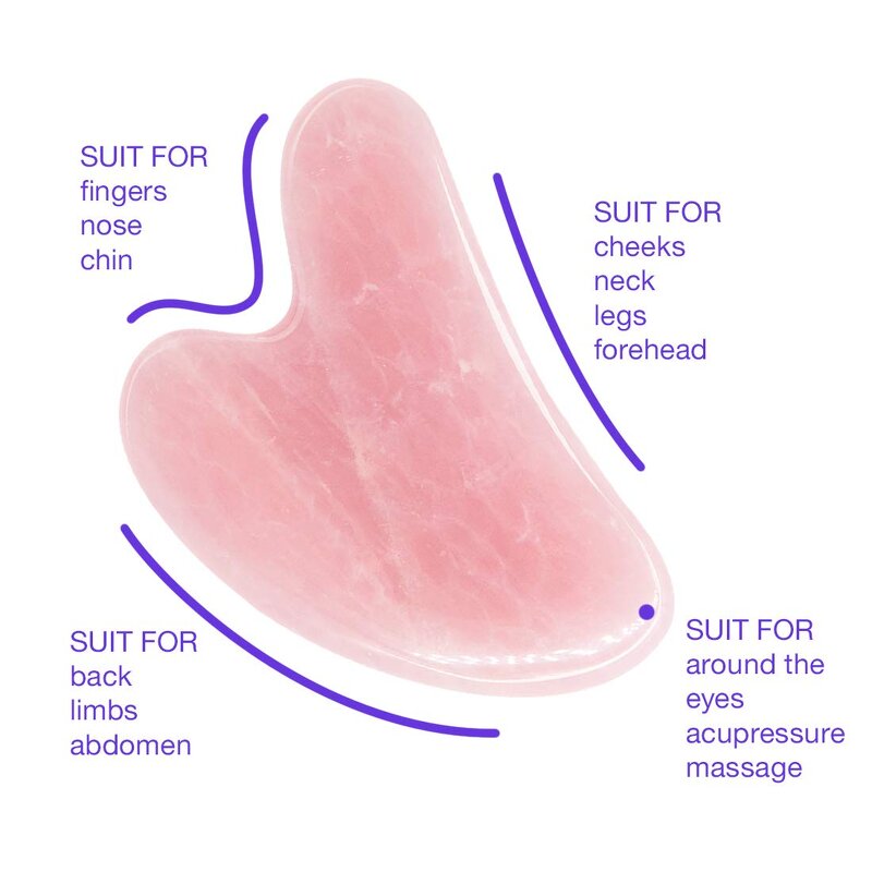 Rose Quartz Gua Sha Board - Pink Jade Stone Scraping Beauty Personal Care Tool