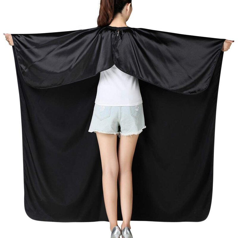 Black Printed Hairdresser Cape - Waterproof Salon Hair Cutting Wrap Personal Care