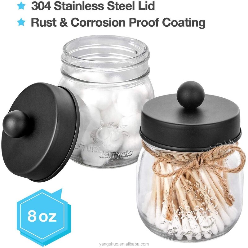 Glass Bathroom Set - 4-Piece Eco-Friendly Soap Dispenser Jar Home Decor Tool