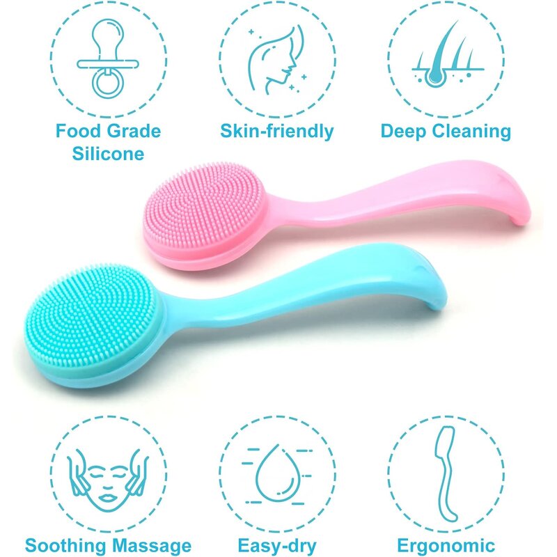 Silicone Face Brush - Manual Skin-Friendly Waterproof Blackhead Exfoliator Tool