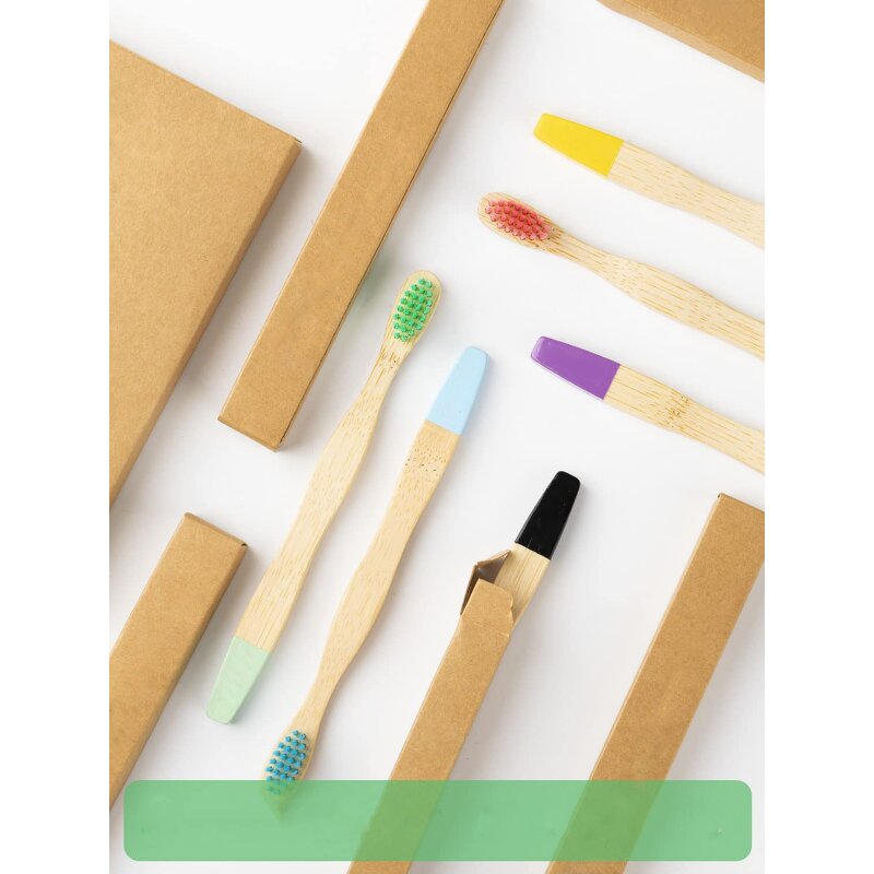 Kids Bamboo Toothbrush - Eco-Friendly BPA-Free Soft Bristle Travel Dental Tool