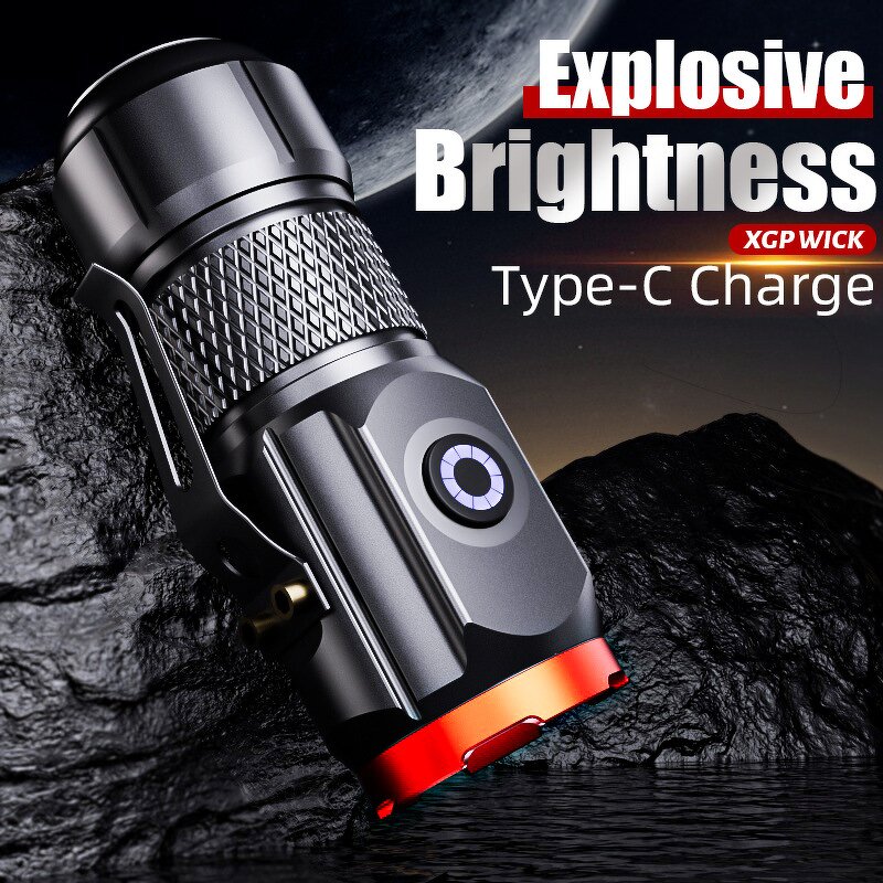 Mini LED Keychain Flashlight - USB Rechargeable Aluminum Portable Waterproof Tool