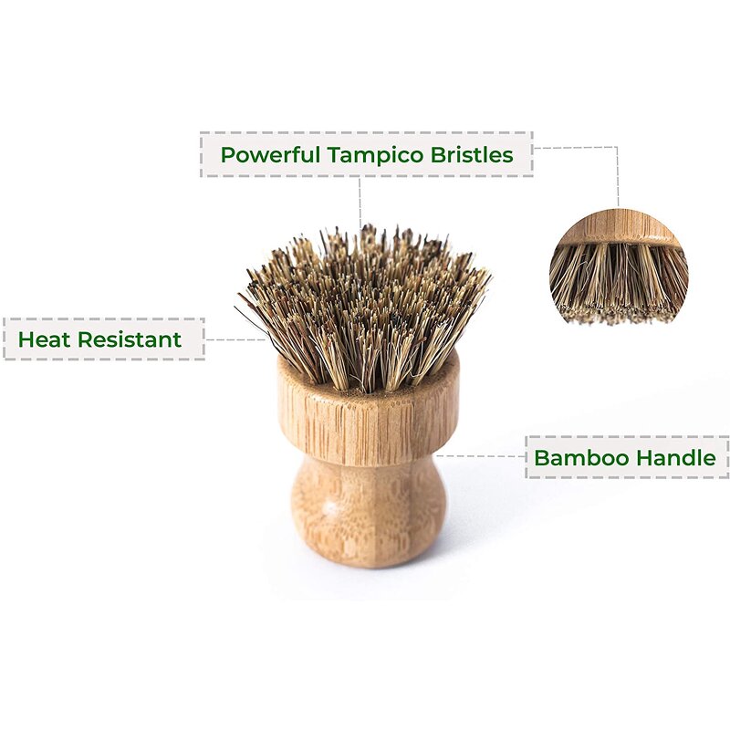 Bamboo Dish Washing Brush - Eco-friendly Wooden Kitchen Pot Cleaning Tool