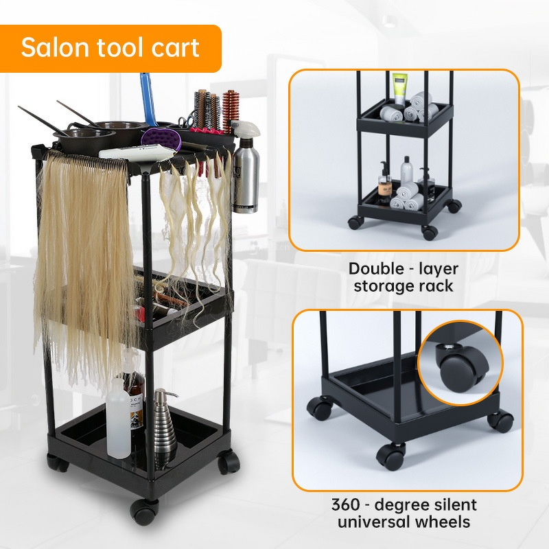 3-Layer Salon Trolley - Cross-Border Floor-Standing Hair Extension Dyeing Rack