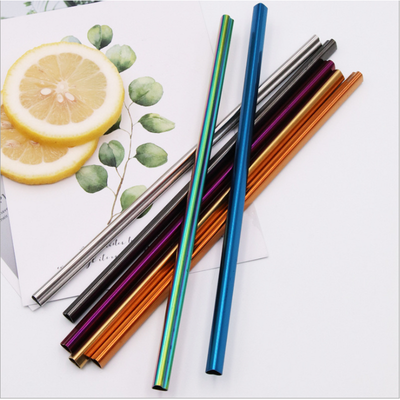 Metal Drinking Straw - Custom Logo Heart-Shaped Stainless Steel Brush Bag Tool