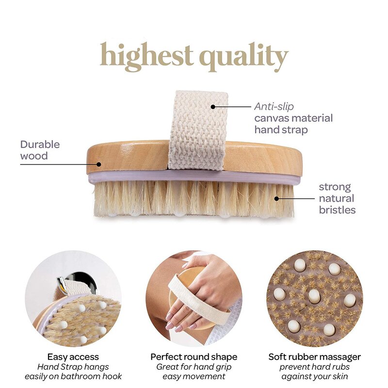 Wooden Dry Body Brush - Wholesale Premium Exfoliating Shower Massage Tool