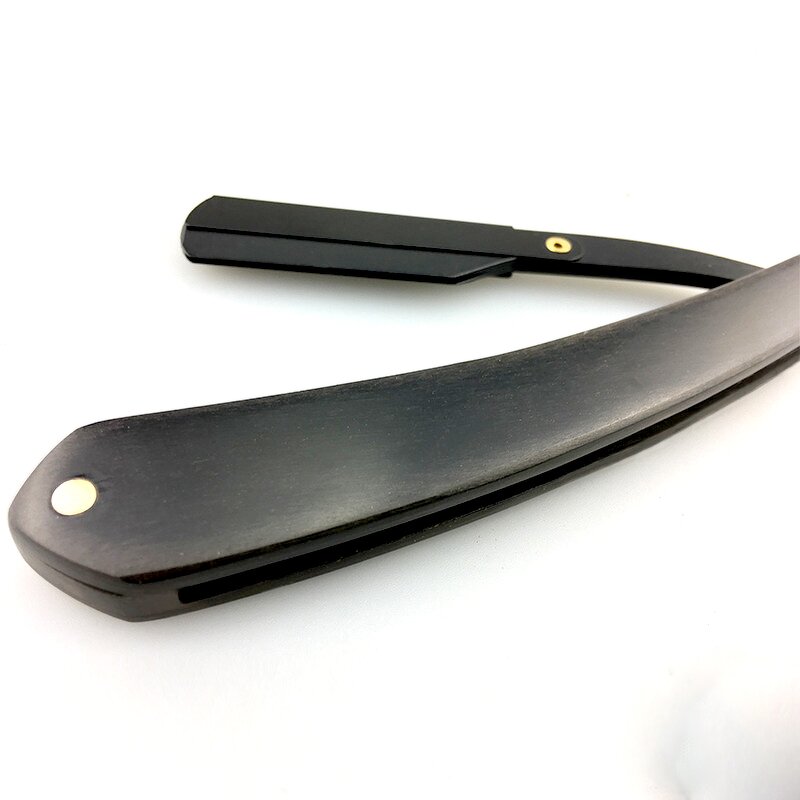 Straight Safety Razor - Single Blade Black Stainless Steel Barber Shaving Tool