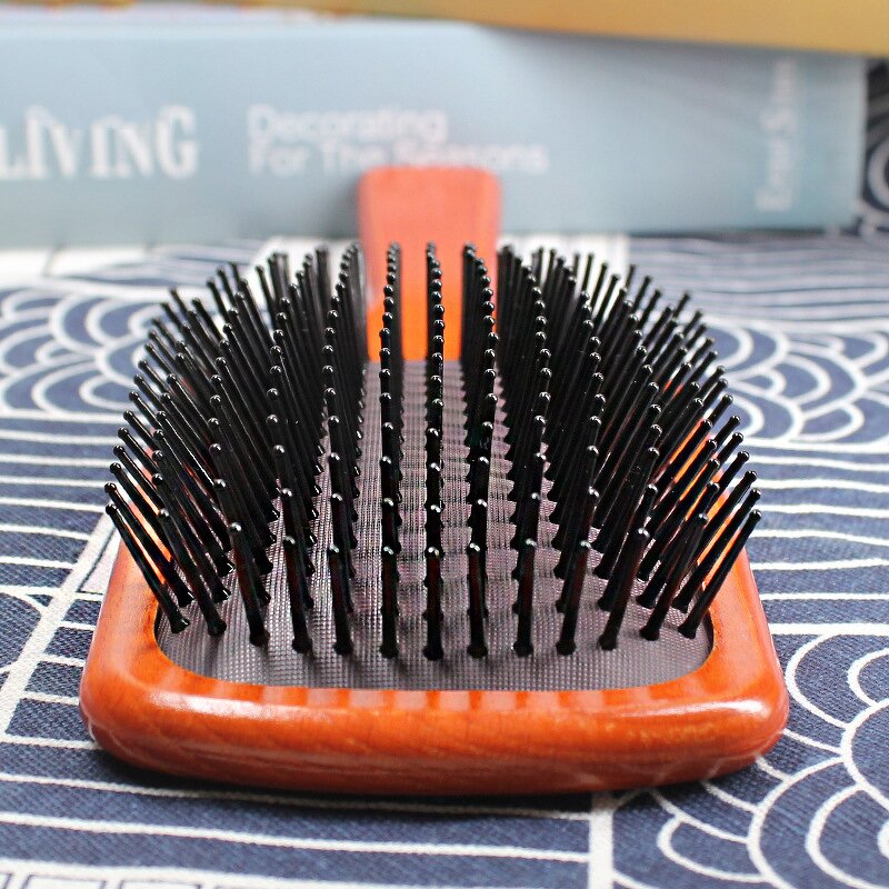 Wooden Paddle Hair Brush - Sustainable Nylon Bristle Detangling Scalp Massage Tool