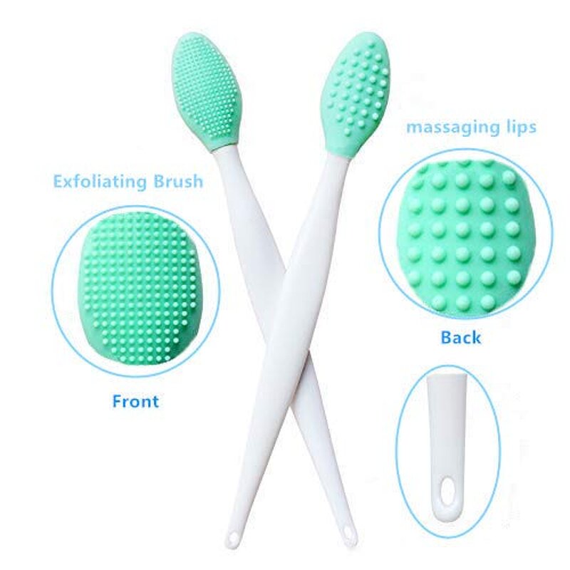 Double-Sided Lip Scrubber - Silicone Lightening Exfoliator Men Multi-Purpose Tool