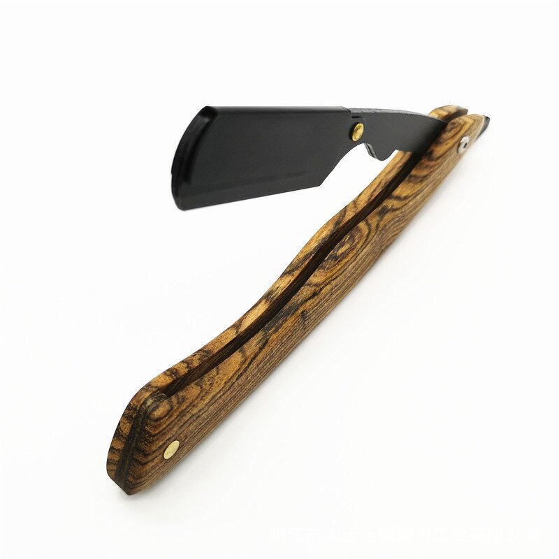 Straight Shaving Razor - Gold Private Label Sandalwood Stainless Steel Barber Tool