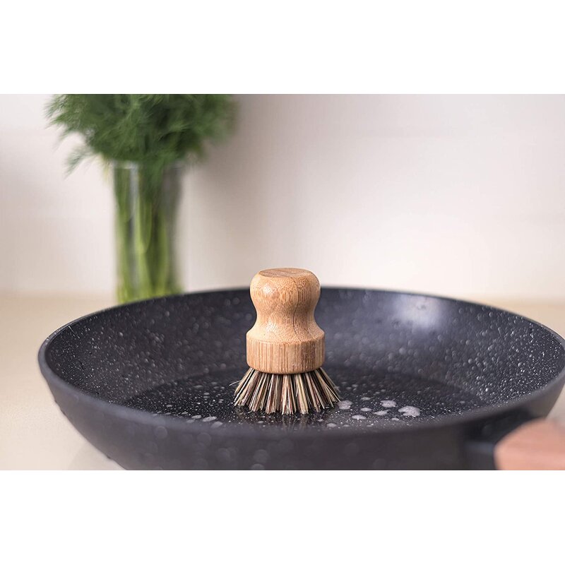 Bamboo Dish Washing Brush - Eco-friendly Wooden Kitchen Pot Cleaning Tool