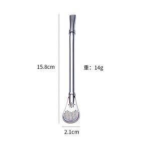 Yerba Mate Straw - Reusable Stainless Steel Bubble Tea Bar Mat Spoon Tool