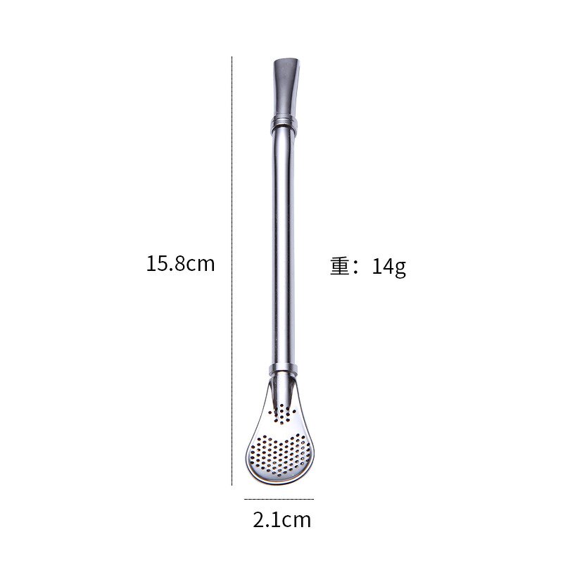 Yerba Mate Straw - Reusable Stainless Steel Bubble Tea Bar Mat Spoon Tool