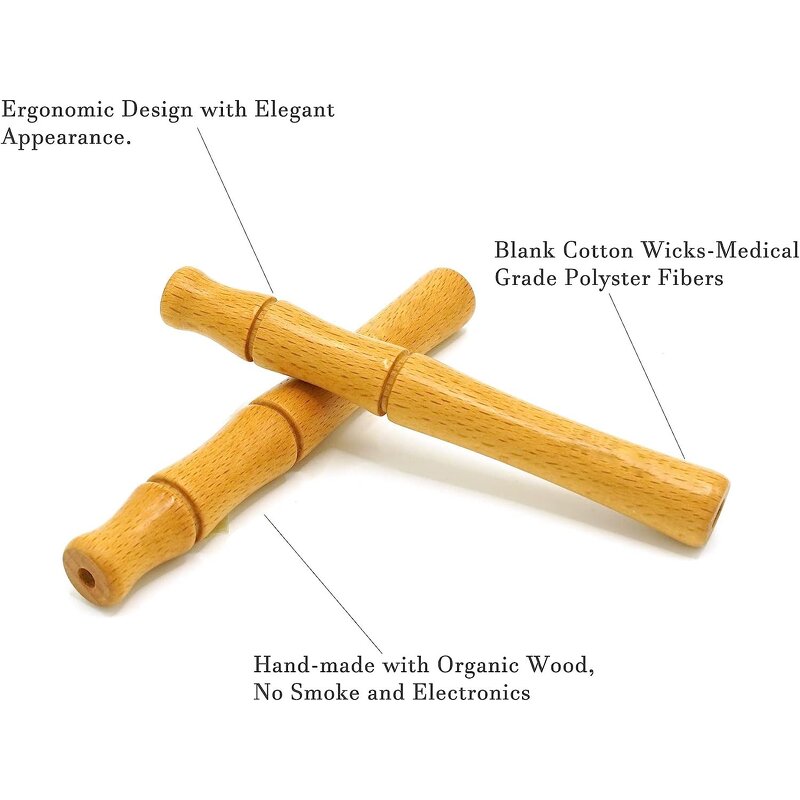 Wooden Nasal Inhaler - Portable Personal Aromatherapy Essential Oil Diffuser